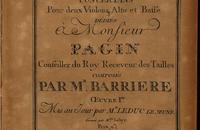 E.-B.-J. Barrière, Six quatuors concertans (Paris, Leduc, 1776)