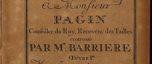 E.-B.-J. Barrière, Six quatuors concertans (Paris, Leduc, 1776)